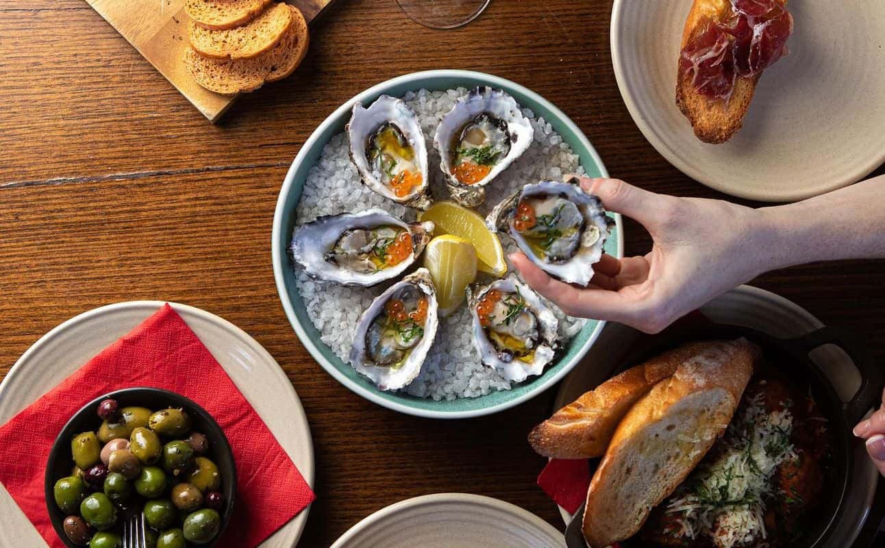 Enjoy Spanish, Gluten Free options, Vegan options, Vegetarian options, Restaurant, Indoor & outdoor seating, Highchairs available, Wheelchair accessible, Dog friendly, Table service, $$$, Groups, Families and Live music cuisine at Olé in South Bank, Brisbane